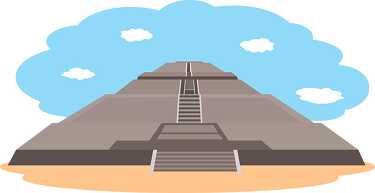 aztec pyramid of the sun teotihuacan mexico clipart