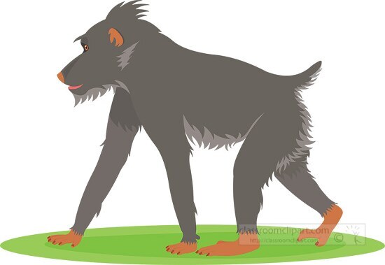 baboon sideview walking clipart 318