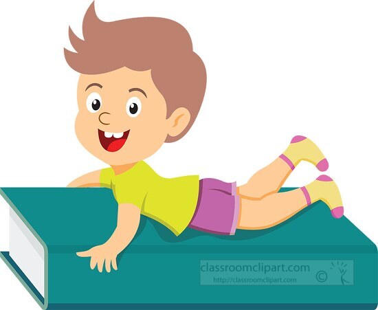 baby boy on large book clipart