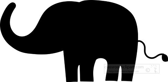 baby elephant black silhouette