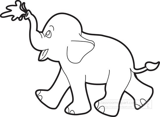 elephant spraying water clip art