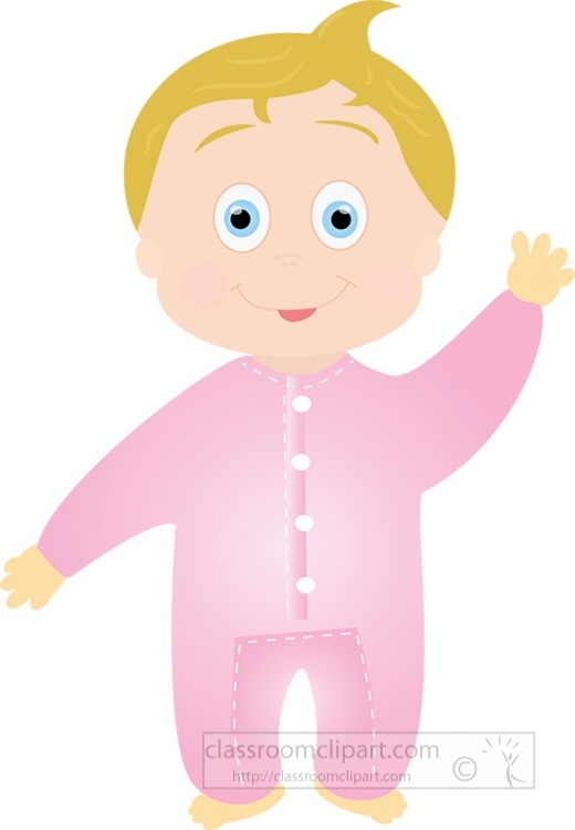 baby girl standing wearing pajamas clipart
