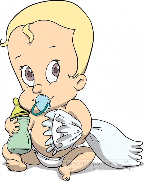baby holding bottle blanket clipart