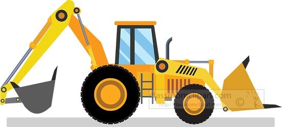 backhoe construction and machinary clipart