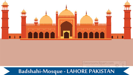 badshahi mosque lahore pakistan clipart