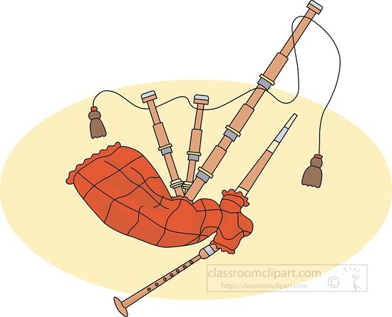 bagpipe musical instrument color background clipart