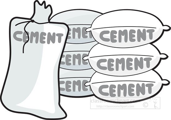 bags of cement clipart