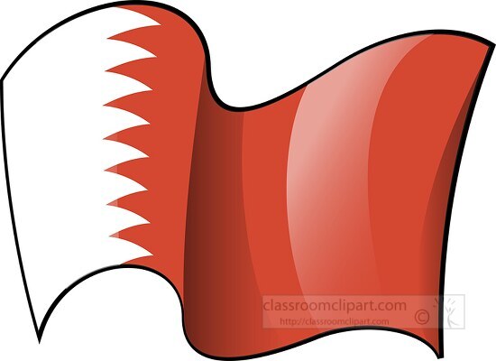 Bahrain wavy country flag clipart