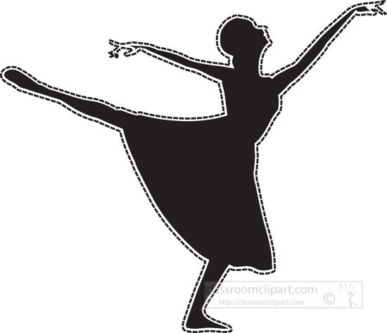 dance silhouette clipart black and white