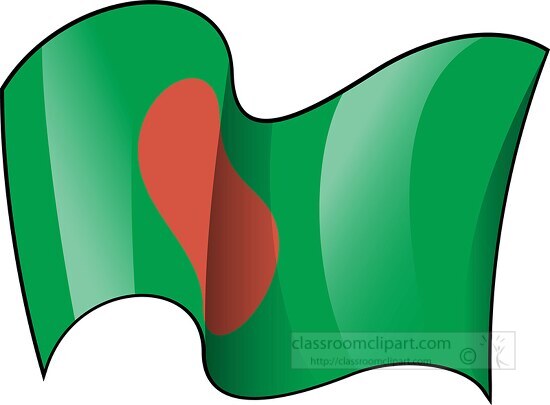 Bangladesh wavy country flag clipart