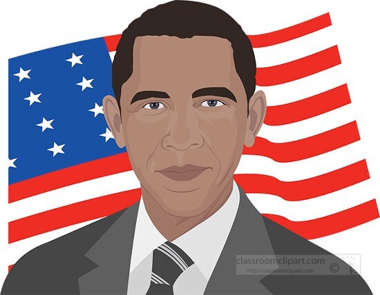 barack obama american president american flag background clipart