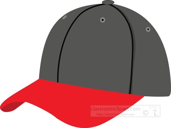 baseball hat with red rim clipart