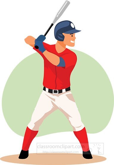 baseball player at bat on home plate clipart
