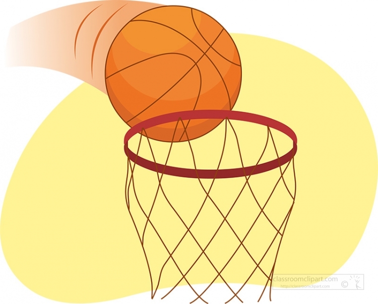 Ball Sports Clipart-basketball flying into hoop clipart