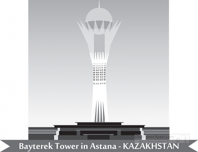 bayterek tower in astana kazakhstan gray clipart