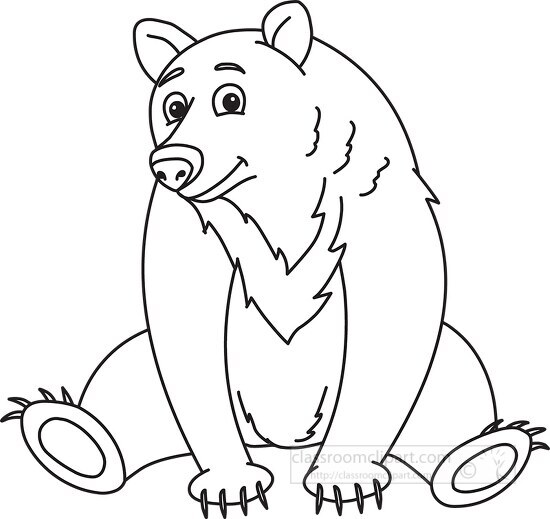 bear black white outline cliprt