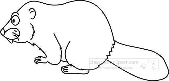 beavers side view black outline clipart