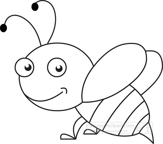 bee black white outline cliprt
