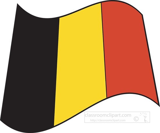 Belgium flag flat design wavy clipart