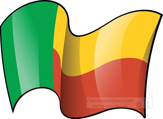 Benin wavy country flag clipart