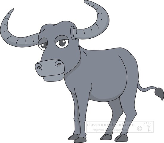 big eyed buffalo clipart