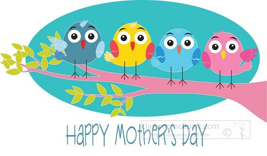 birds on branch happy mothers day wishes clipart