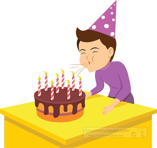 Little girl blowing out candles on colorful birthday cake. Stock Photo by  puhimec