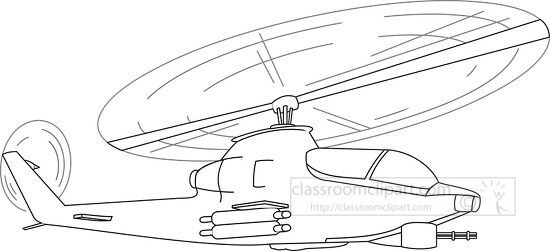 black outline bell ah 1 huey cobra helicopter clipart