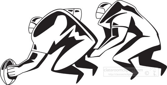 black outline of center snaps ball to quaterback clipart