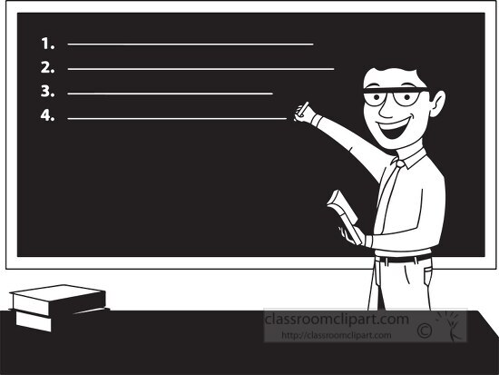 black outline university lecturer clipart