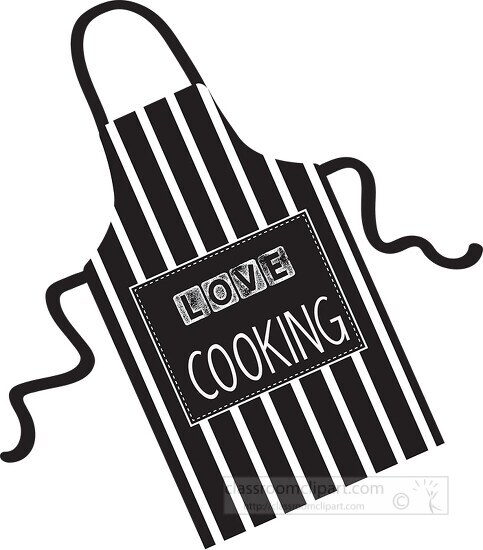 black striped love cooking apron clipart 70153