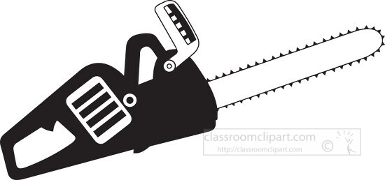 black white chainsaw black white clipart