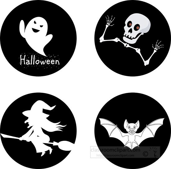 halloween black and white clip art images