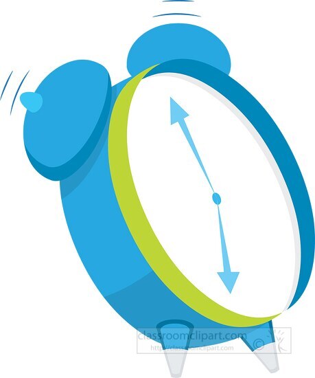 blue alarm clock ringing clipart 6810