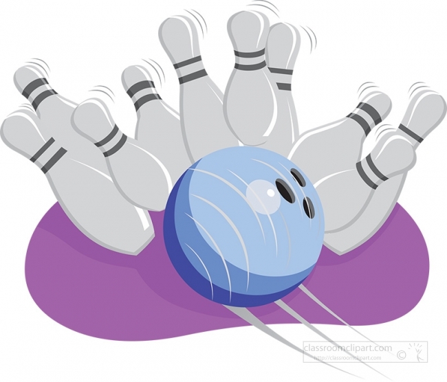 blue bowling ball striking pins gray color 317