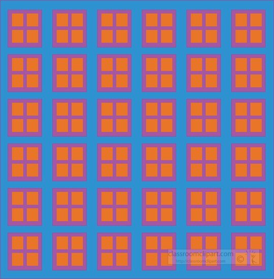 blue building windows pattern