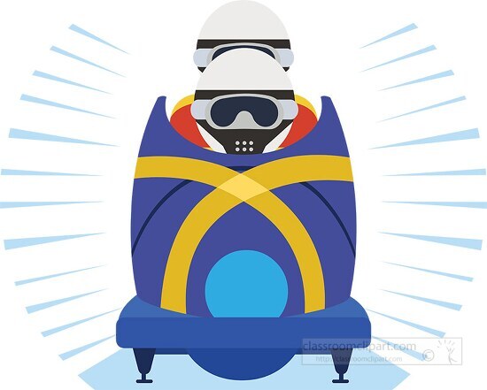 bobsleigh front view winter sports clipart