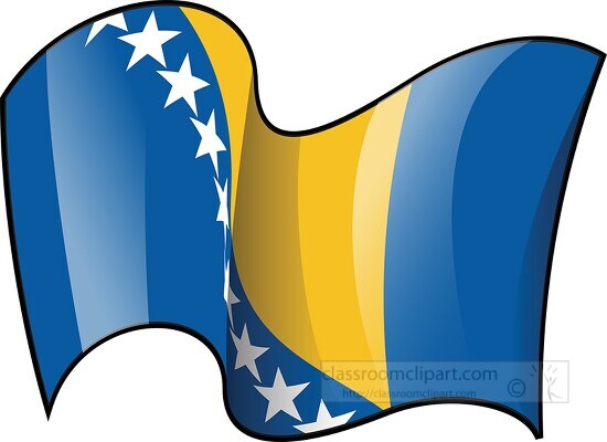 Bosnia Herzegovina wavy country flag clipart