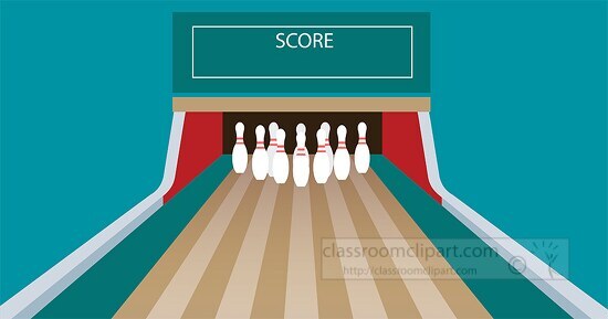 bowling alley clipart with pins setup