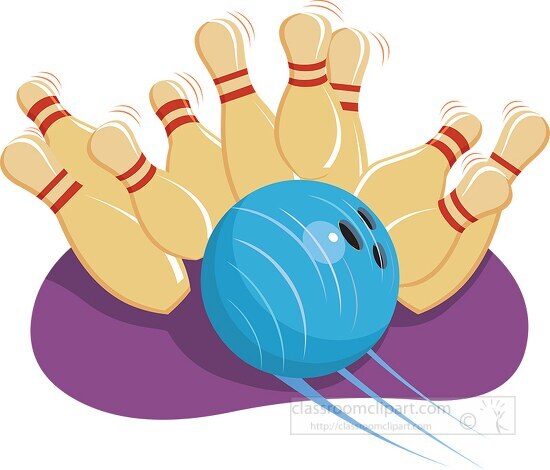 bowling ball hitting pins clipart-317
