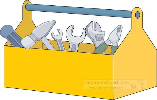 tool box with tools clip art