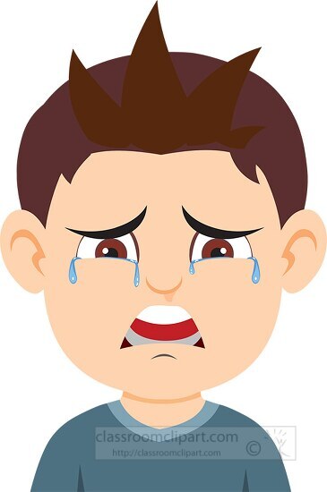 Emotions and Expressions Clipart-Boy character crying expression clipart