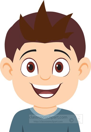 boy character exited expression clipart