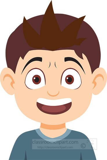 Boy character frightened expression clipart
