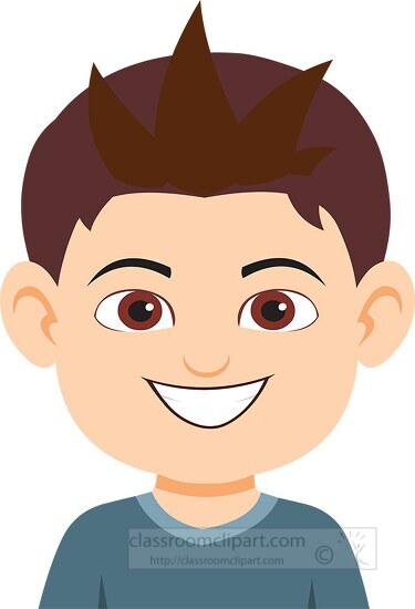 Boy character happy smiling expression clipart
