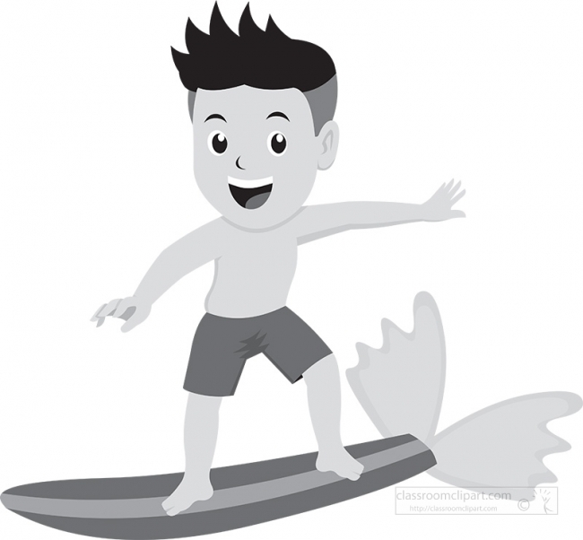 boy enjoying surfing summer gray color