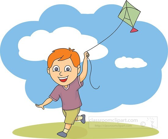 flying kite cartoon