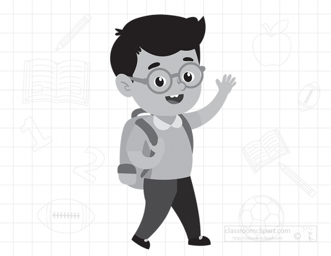 boy going back to school gray color