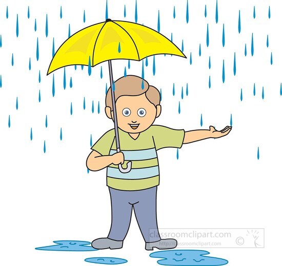 boy holding umbrella in the rain 1231