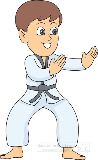karate kids clipart